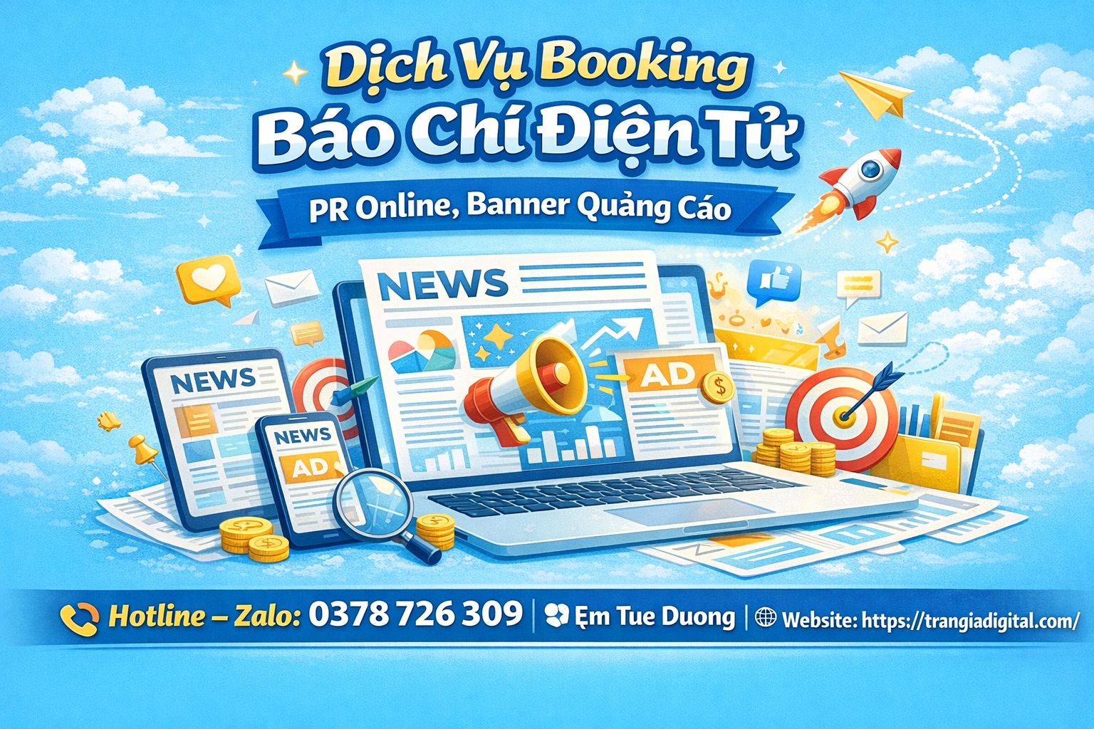 Dịch Vụ Booking Báo Chí Điện Tử, PR Online, Banner Quảng Cáo