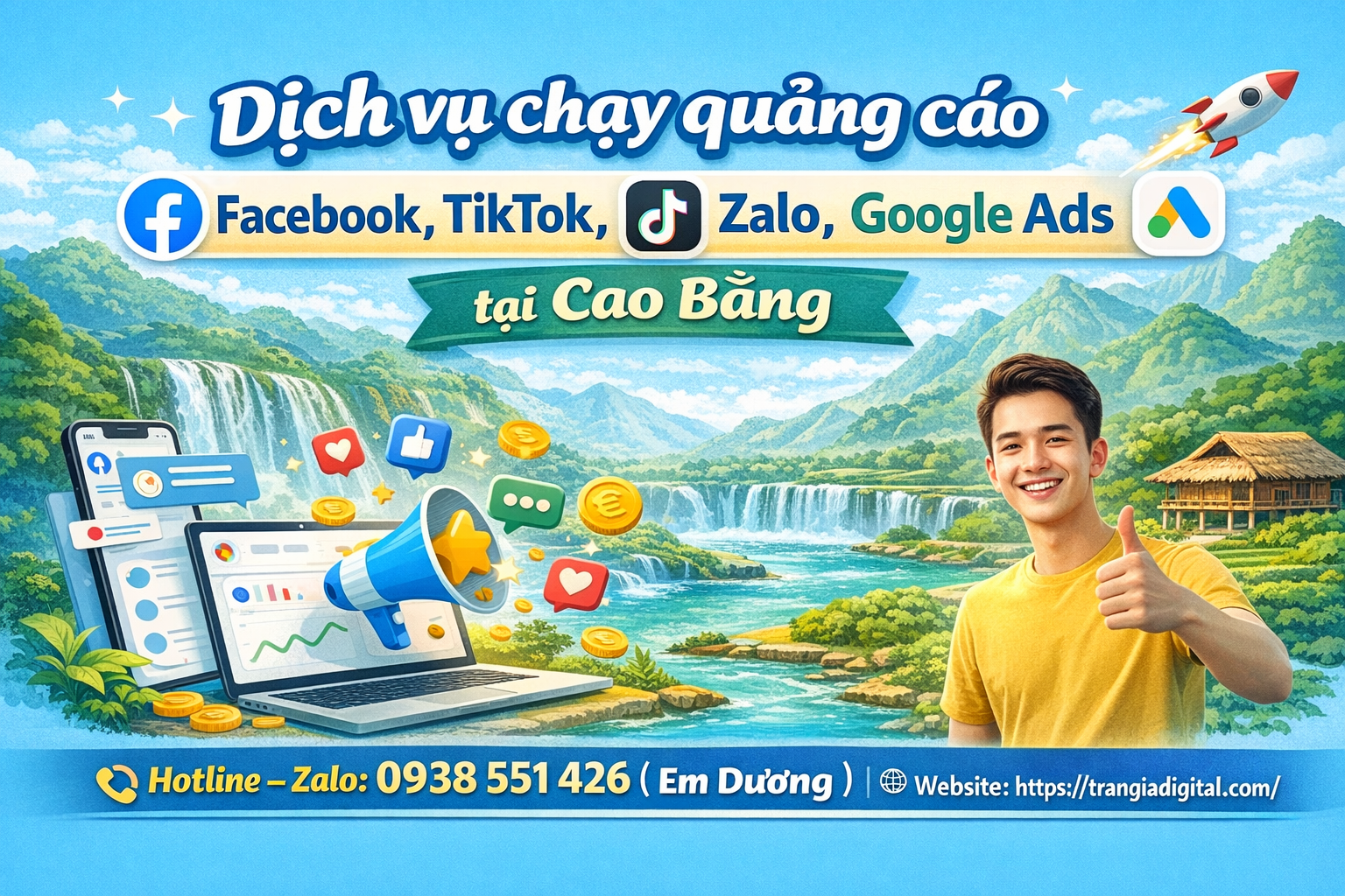 Dịch vụ chạy quảng cáo facebook, tiktok, zalo, google ads tại Cao Bằng