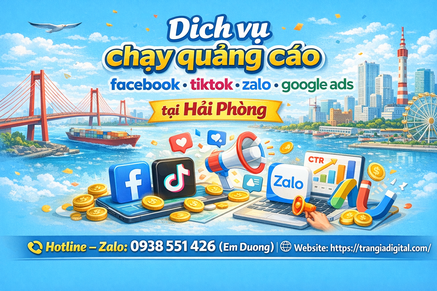 Dịch vụ chạy quảng cáo facebook, tiktok, zalo, google ads tại Hải Phòng