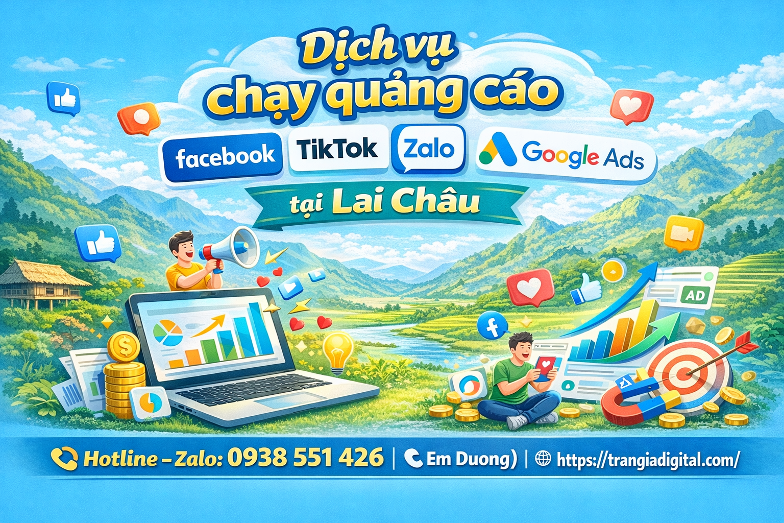 Dịch vụ chạy quảng cáo facebook, tiktok, zalo, google ads tại Lai Châu