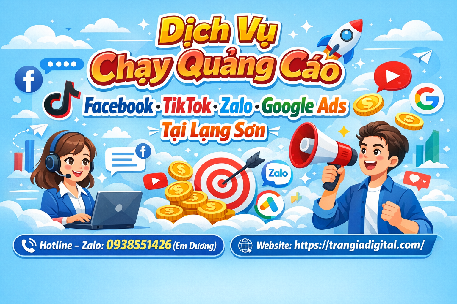 dịch vụ chạy quảng cáo facebook, tiktok, zalo, google ads tại Lạng Sơn
