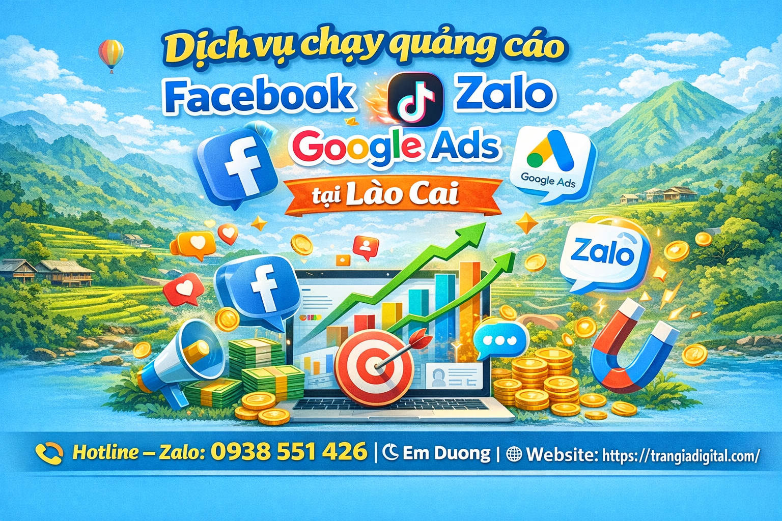 Dịch vụ chạy quảng cáo facebook, tiktok, zalo, google ads tại Lào Cai