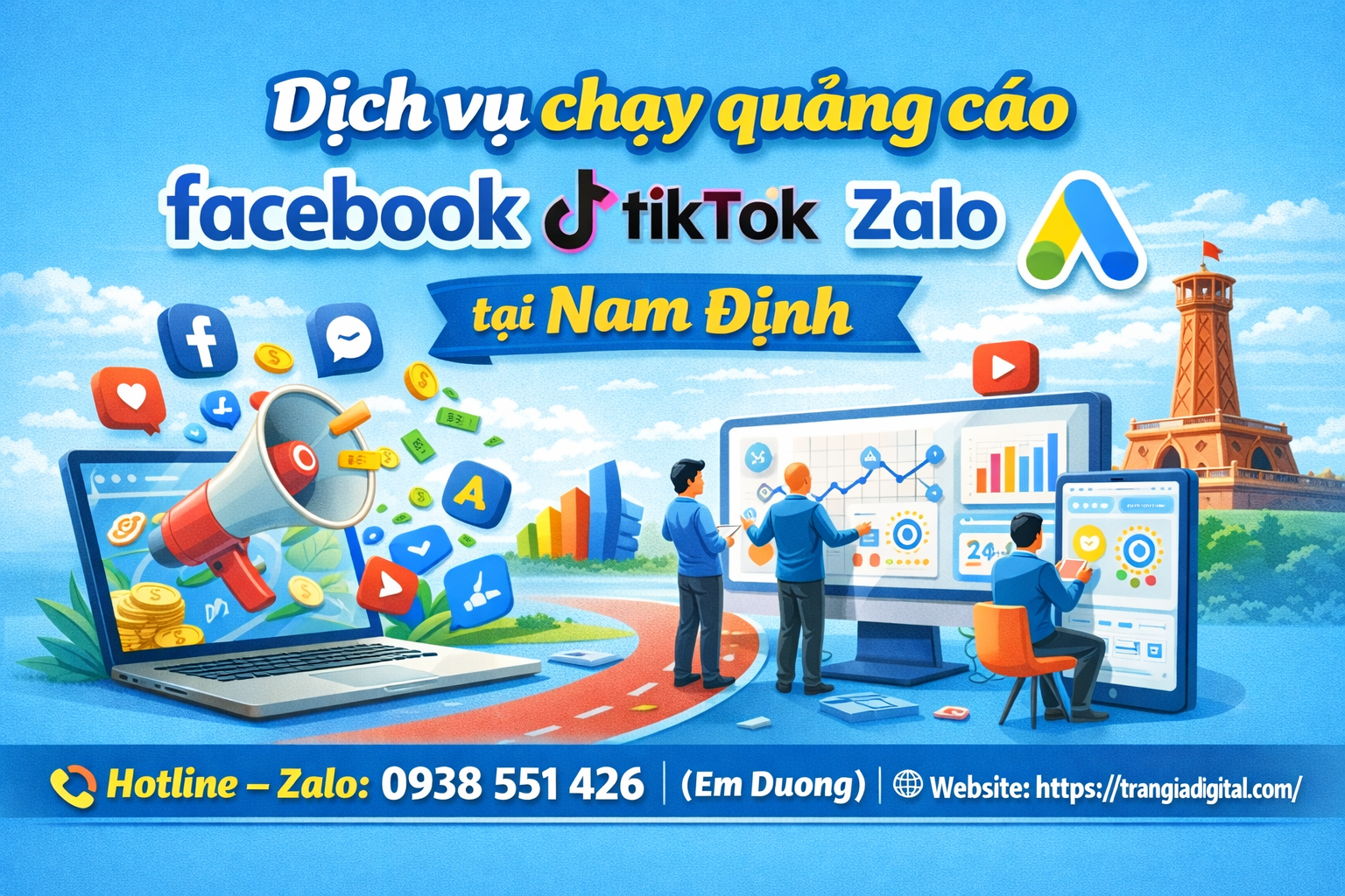 Dịch vụ chạy quảng cáo facebook, tiktok, zalo, google ads tại Nam Định