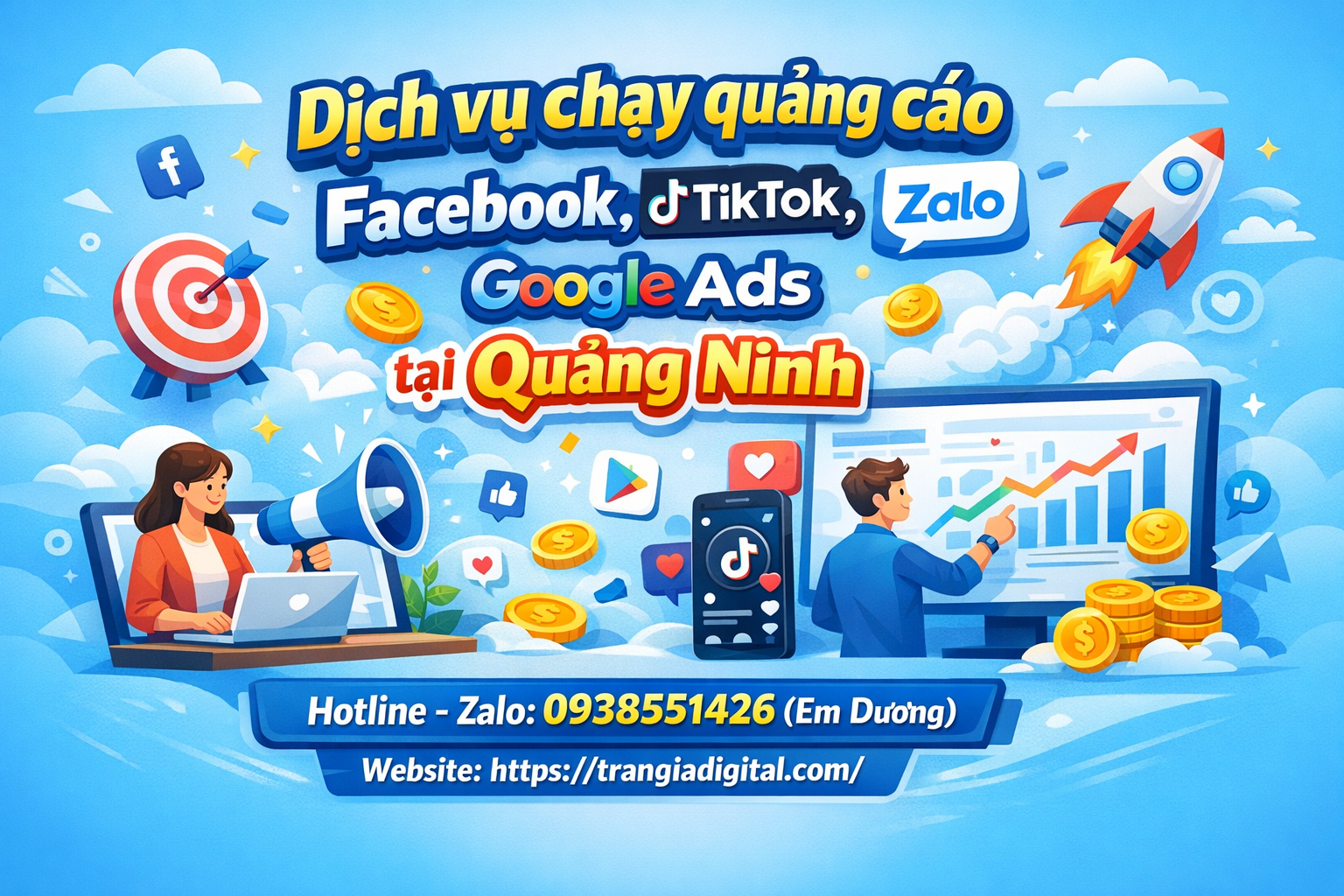 Dịch vụ chạy quảng cáo facebook, tiktok, zalo, google ads tại Quảng Nin