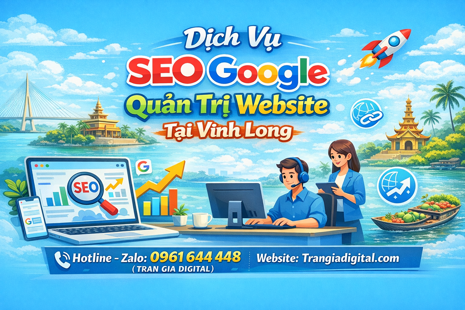 Dịch Vụ SEO Google, Quản Trị Chăm Sóc Website Tại Vĩnh Long