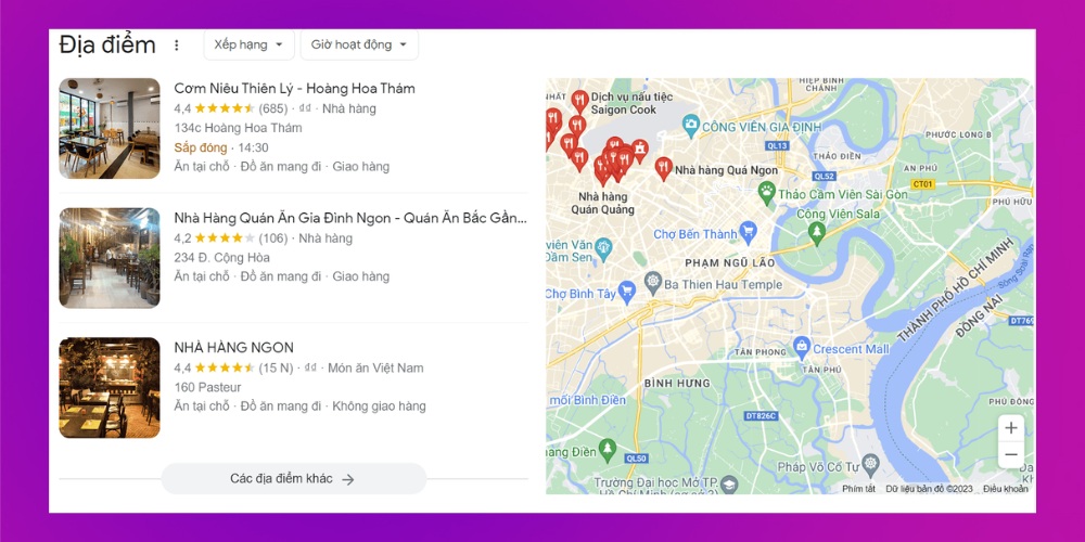 hình ảnh dự án đã triển khai dịch vụ Google Map