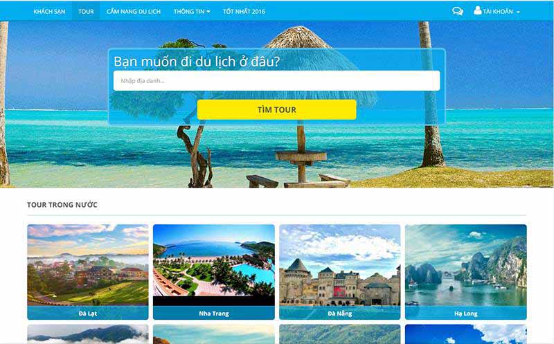 thiết kế website ngành du lịch